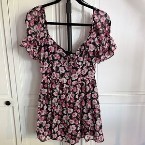 Sky to Moon Corset Mini Dress with Cap Sleeves